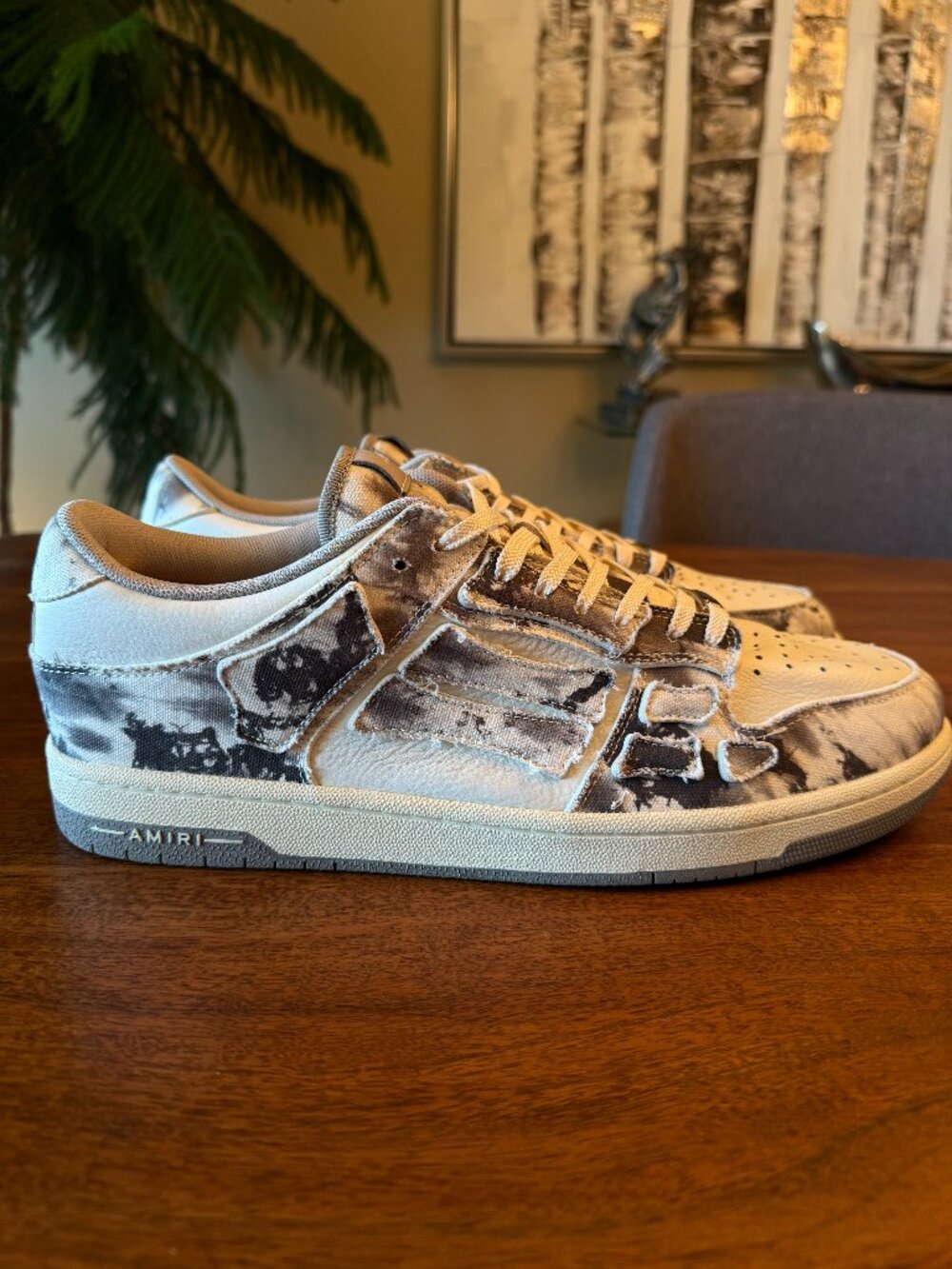 AMIRI Men's Skel Top Low "Tie Dye" Grey Sneakers - Size 14 (fit more like a 12)